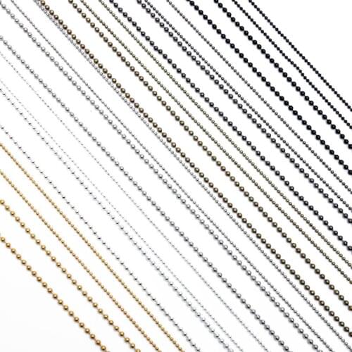 10pcs/lot 70cm Length 1.5mm/2.4mm Ball Bead Chains Bulk Chain Simple Style Necklace DIY Necklaces Jewelry Findings Components