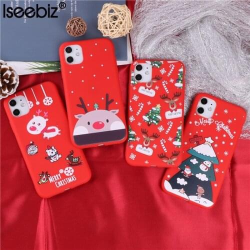 Christmas New Year Elk Animals Phone Case For iPhone 11 12 13 Mini Pro Max X XS XR 7 8 6 6s Plus 5 5s SE 2020 Tree Snowman Cover