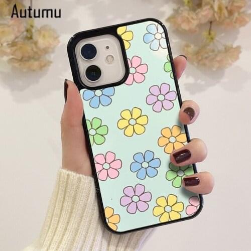 Phone Case for iPhone 12 mini X XS XR 11 Pro Max SE 2020 5 6S 7 8 Plus Samsung Galaxy S8 S9 S10 S20 S21 Colorful Flower Cover