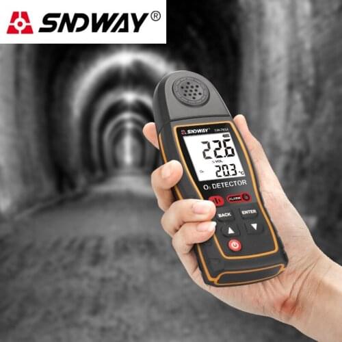 SNDWAY Oxygen Detector 763A Gas Concentration Measuring Instrument Oxygen Measuring Instrument Handheld Portable Mine Oxygen Con
