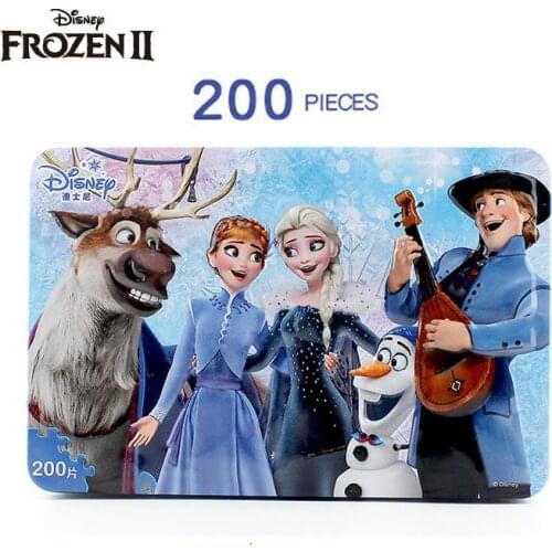Disney Frozen Theme Cartoon Wooden Toy Puzzle Mickey Anna Elsa Winnie Ariel Learning Educational Toys For Children Birthday Gift