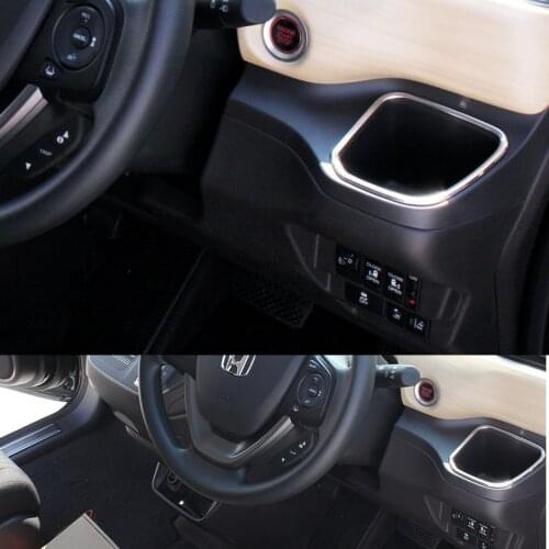 2PCS SUS304 Stainless Steel Drinking Cup Holder Ring Trim Accessories Car Styling Cover For Honda freed GB5/6/7/8 2016