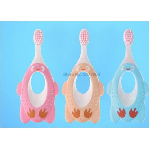 DHL 100pcs Baby Toothbrush Kids Training Tooth Brushes Cartoon Shape Children Dental Oral Care Tool Non Slip Toothbrush Gift