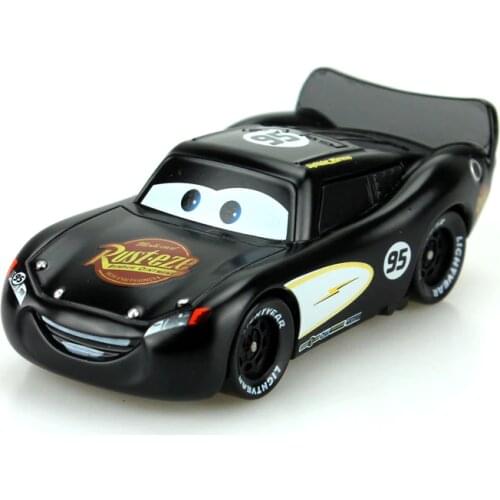 Disney Pixar Cars Cartoon Car Black Paint Lighting McQueen 1:55 Scale Diecast Metal Alloy Modle Car Cute Toys For Children Gifts