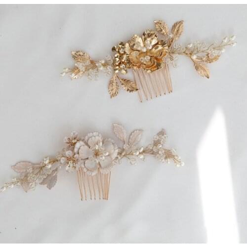 SLBRIDAL Baroque Style Rhinestone Freshwater Pearls Bridal Hair Comb Wedding Bridesmaids Women Prom Hair Jewelry Accessories