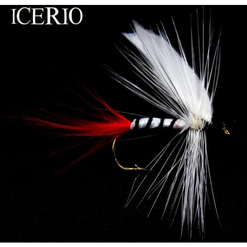 ICERIO 6PCS #10 White Wing Mayfly Wet Flies Trout Fly Fishing Lures