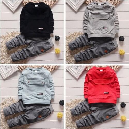 Boys Spring Autumn Outfit Clothing Sets Long Sleeved Tops+Pants Suit 2PCs Cotton Kids Costume Wearing Infant Fashion 2020