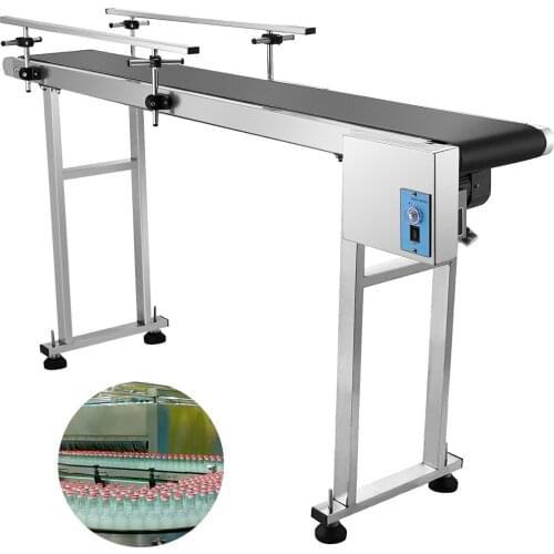 1500x200mm PVC Conveyor Belt For Bottles 60W Belt Conveyor Adjustable 25m / min Inkjet Printer With Double Guardrail Set