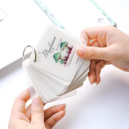 Korean Planner 4 Pcs/Set Cute Memo Pad 100 Page Blank Loose-Leaf Iron Hoop Notepad Kawaii Office Mushroom Forest Natural Notes