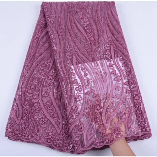 African Onion Lace Fabric 2019 High Quality French Lace Fabric With Sequins Nigerian Milk Silk Cord Lace Fabric For Dress