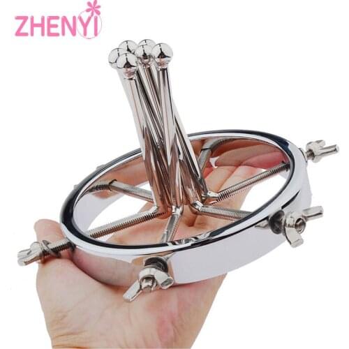 Metal Vaginal Dilator Clamp / Vaginal Speculum Mirror Adjustable Size Anal Plug Adult Sex Toys For Women Men Couple