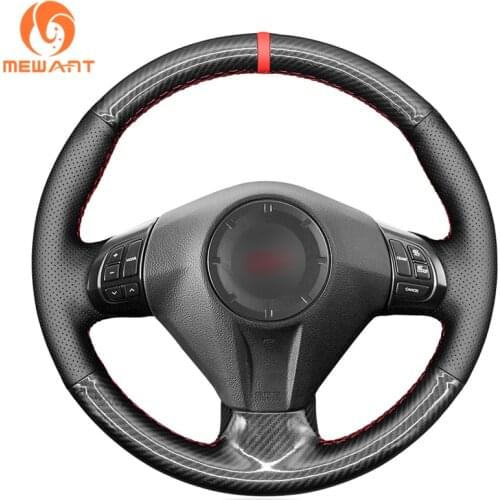 MEWANT PU Carbon Fiber Steering Wheel Covers Braid for Subaru WRX STI Forester Legacy Outback Impreza Exiga 2008 2009 2010 -2014