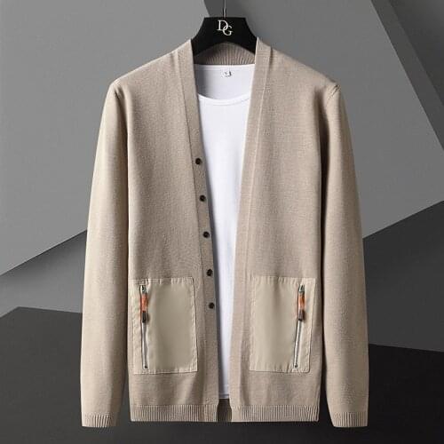 2021 Autumn Korean Slim Fit Mens High Quality Sweaters Mens Cardigan Knitted Sweatercoats Solid Casual Jacket Male S-3XL 98807