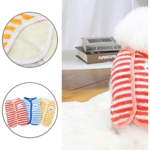 Non-allergic Stylish Pet Dog Vest Coat Outfit Skin-friendly Pet Clothes Stripes Print for Casual