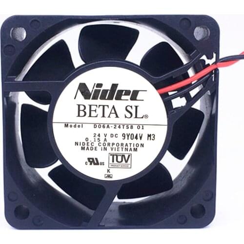 Nidec D06A-24TS8 24V 0.15A 6025 6cm 2-Lines double ball bearing ultra-quiet cooling fan
