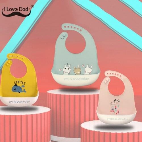 2021 New Product Ideas Printing Food Grade Silicone Bibs Mix Color Silicone Bibs Waterproof Product Baby Bibs Feeding Accessorie