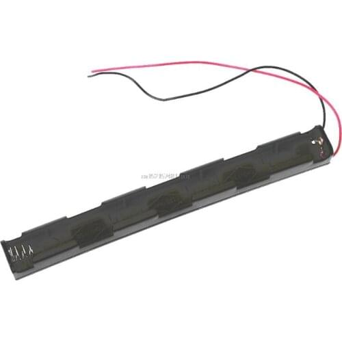 New Battery Case 5th 3 AA 4.5V Long Strip Storage Holder Box Black Wire Leads Batteries Single Side Plastic Container