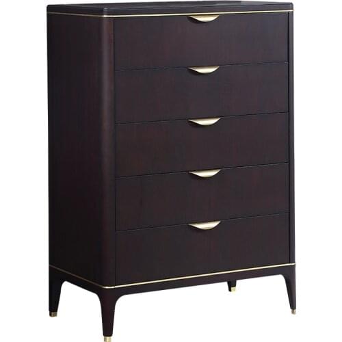 Light luxury new Chinese solid wood chest of drawers Zen modern Chinese storage cabinet decoration cabinet bedroom furniture
