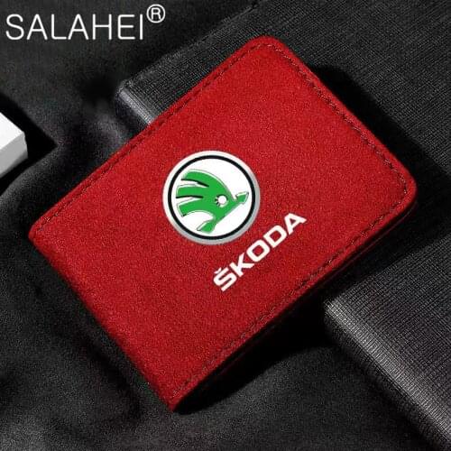 Driver License Holder Soft Suede For Car Driving Document Credit ID Card For Skoda Octavia A5 A7 Fabia Superb Rapid Kodiaq Kamiq