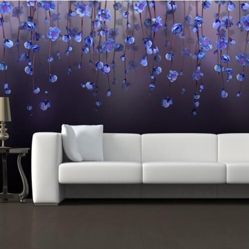 Purple peach blossom flower 5D Papel mural Wallpaper 3d wall mural for bedroom 3d wall photo mural wall paper 3d murals