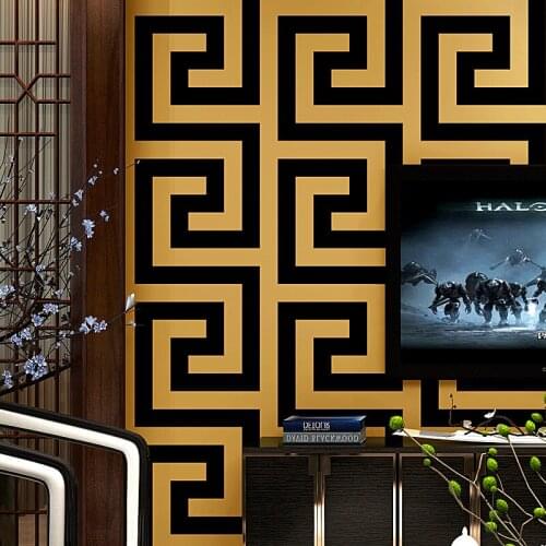 Chinese Style Classical PVC Wallpaper 3D Stereoscopic Geometric Pattern Home Abstract Papers Living Room Bedroom Decor Supplies