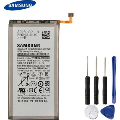Original Replacement Phone Battery EB-BG975ABU For Samsung Galaxy S10+ S10 Plus SM-G9750 Authentic Rechargeable Battery 4100mAh