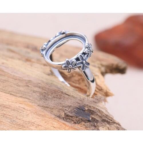 10*14mm 925 STERLING SILVER women Semi Mount Bases Blanks base blank Pad VINTAGE rings rings Setting set jewelry diy A2130