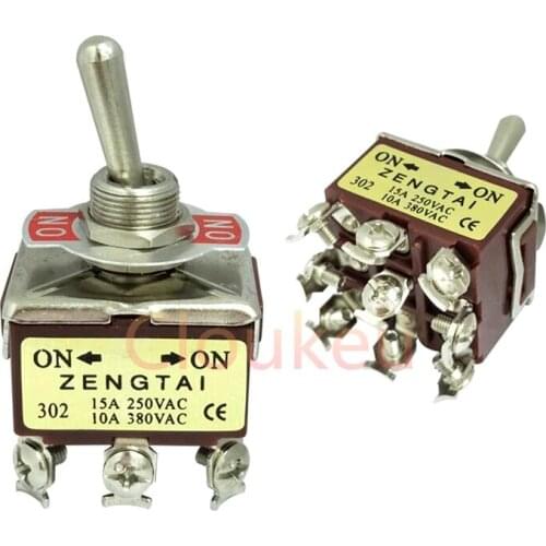 E-TEN302 12MM Brown 9Pin/2File ON-ON Rocker switch Toggle Switch 15A250V