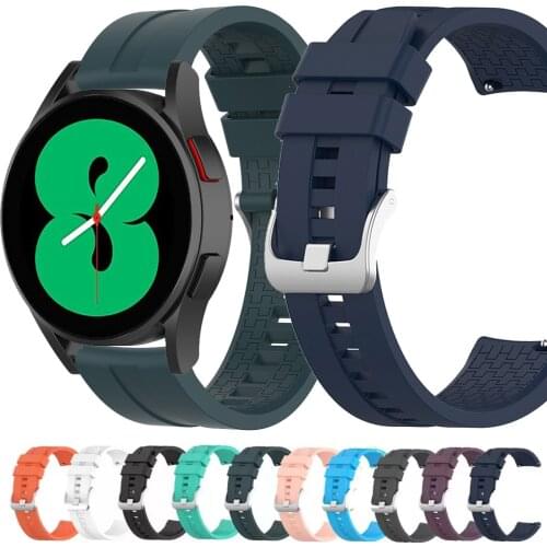 20MM Band For Samsung Galaxy Watch 4 Classic 42mm 46mm /Watch 4 40mm 44mm Strap Silicone Watchbands Quick Release Sport Bracelet
