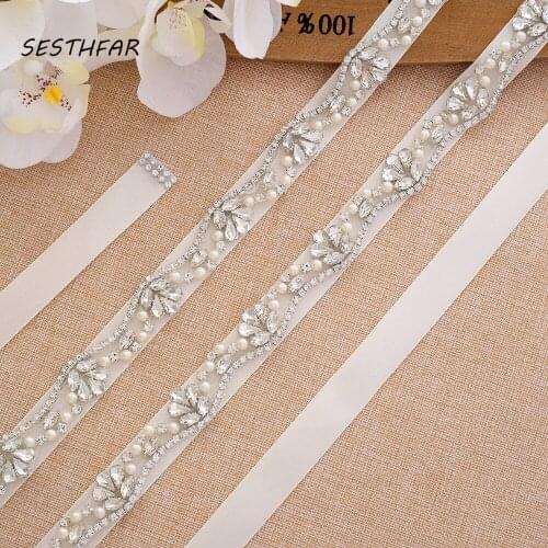 Thin Bridal Belt Hand Beaded Crystal Wedding Belt Rhinestones Bridal Belt For Wedding Evening Dresses J159S
