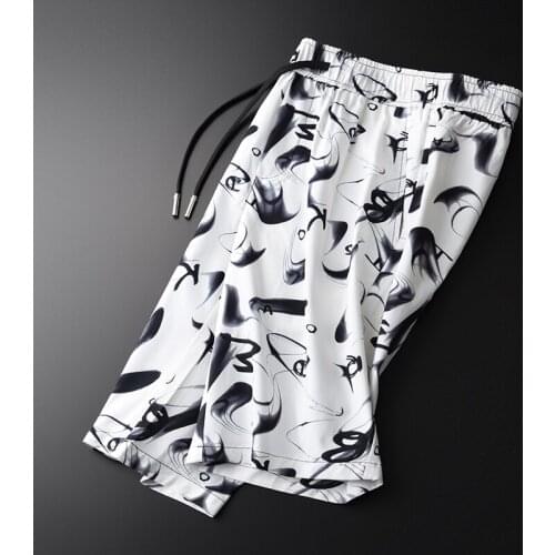 Classic Summer Casual Shorts Men Luxury Allover Printed Ventilate Mens Summer Shorts Plus Size 3XL 4XL Slim Fit Men Shorts