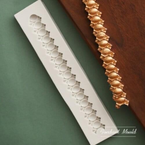 Gemstone Gem Chain Mould Silicone Mold Fondant Cake Decorating Tool Gumpaste Sugarcraft Chocolate Forms Bakeware