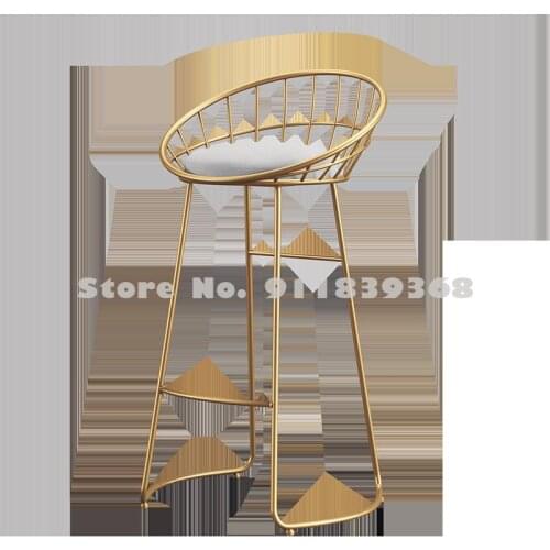 Nordic Bar Chair Modern Back High Stool Bar Stool Front Desk Cashier High Chair Household Simple Bar Chair