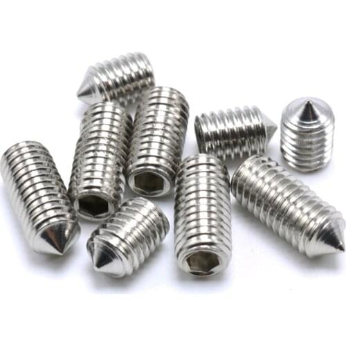 10-50pcs DIN914 M2 M3 M4 M5 M6 M8 3 4 6 8 10 12 16mm 304 Stainless Steel A2 Metric Thread Screws Hexagon socket tip set screw