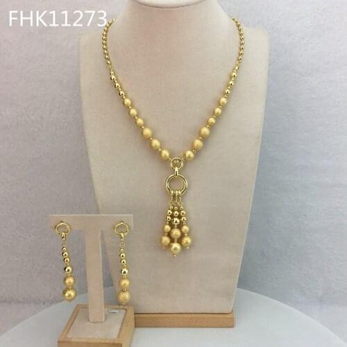 Yuminglai Fine Jewelry Balls Jewelry Dubai Gold Jewelry Sets for Women FHK11273