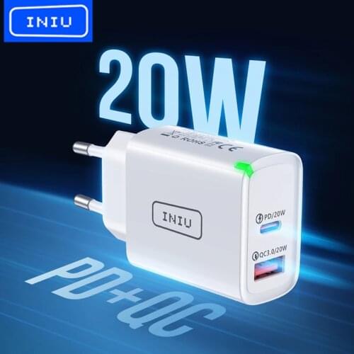 INIU LED USB Type C Charger 20W PD 3.0 QC4.0 Fast Charging USB-C Charger For iPhone 12 11 Pro Max Samsung S21 S20 Huawei Xiaomi