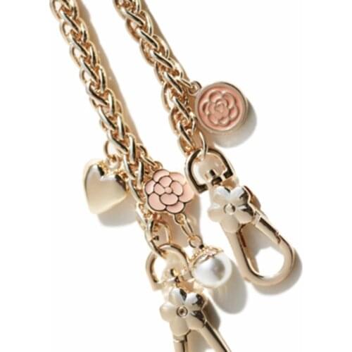 Bag Chain Accessories Single Shoulder Strap Chains Messenger Belt Replacement Female Metal Bag Flower Strap Gold handbag Handles