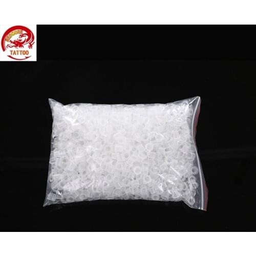 1000pcs White Steady Tattoo Ink Cups Small Size Clear Tattoo Ink Cup Cap Supply