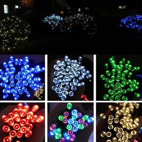 12M 100 LED Solar Panel Powered Fairy String Lights Lamp for Outdoor Garden Home Christmas Wedding Party Xmas Tree Decoration