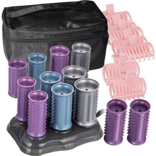 12pcs/set 3 Sizes Electronic Heated Rollers & Clips Salon Extra Large 25/30/35mm Hot Curlers Hair Clips Clamp Styling Tool 1595