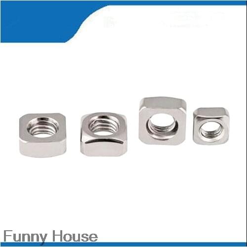 200Pcs DIN557 M5 304 Stainless Steel Square Nut HW052 high quality