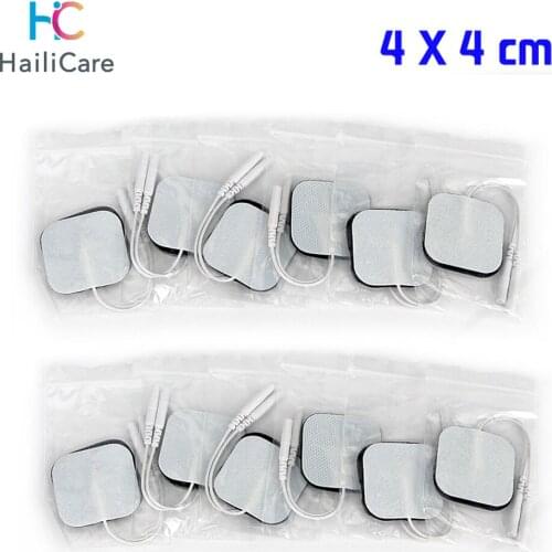 4*4cm EMS Electrode Pads Nerve Muscle Stimulator Silicone Gel Tens Electrodes Digital Acupuncture Physiotherapy TENS Pads