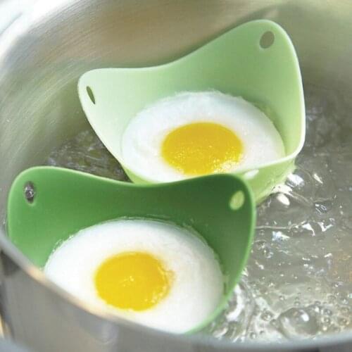4PCS/Lot High Temperature Silicone Egg Boiler Silicone Egg Poacher Poaching Pods Pan Mould Egg Mold Bowl Rings Cooker Boiler Kit