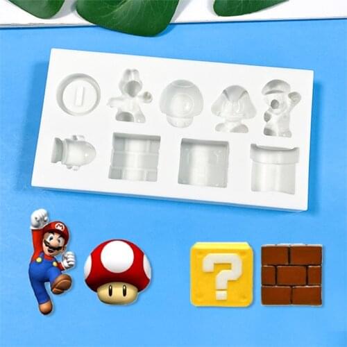 9-Cavity Super Mario Fondant Molds Silicone Candy Mold Baking Cake Decorating Mold Tools For Cupcake Chocolate Ice Cube & Clay