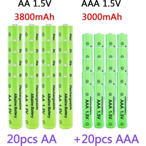 AA + AAA rechargeable AA 1.5V 3800mAh/1.5V AAA 3000mah Alkaline battery flashlight toys watch MP3 player replace Ni-Mh battery