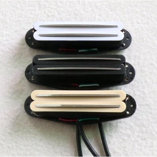 Alnico dual coils rail single electric guitar pickup with flatwork baseplate and 4 cords output wire guitar pickups prewired