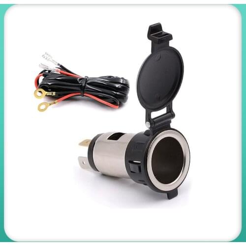 12V-24V Car Cigarette Lighter Female Socket Power Plug USB Charger Adapter Outlet With Cable Waterproof Cover