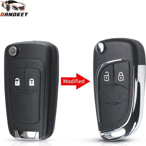 Dandkey Car Modified Flip 2 Button Remote Key Shell For Opel Vauxhall Insignia Astra J H For Chevrolet Lova Aveo Cruze For Buick
