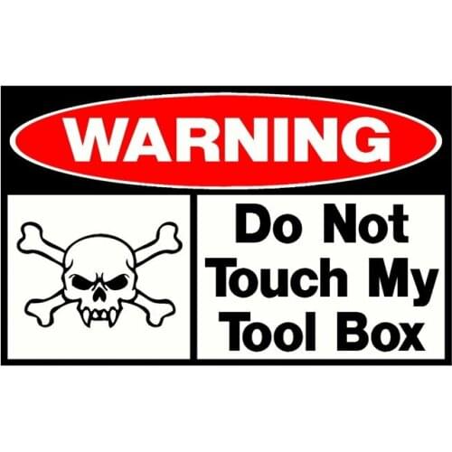 Car Sticker Warning Do Not Touch My Tool Box Funny PVC Skull Car Sticker Personality Decal 16CM*10CM