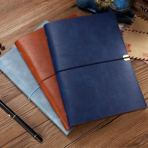 RuiZe Leather Diary Notebook A5 A6 Soft Note Book Cover Travel Journal Notebook Planner 2021 Office School Notepad 6 ring binder